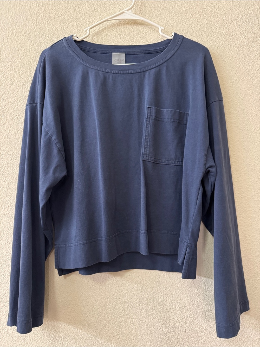 CALIA by Carrie Underwood Blue Scoop Neck Long Sleeve Sweater